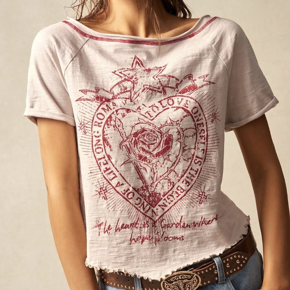 Baby Pink Casual Women's Knit Scoop Neck Short Sleeve T-Shirt